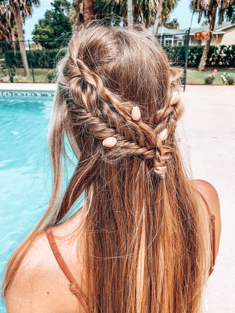 Mini Boho Braids Collected into a Half-up