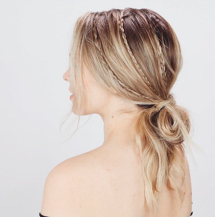 Three Mini-braids with a Loop-ponytail
