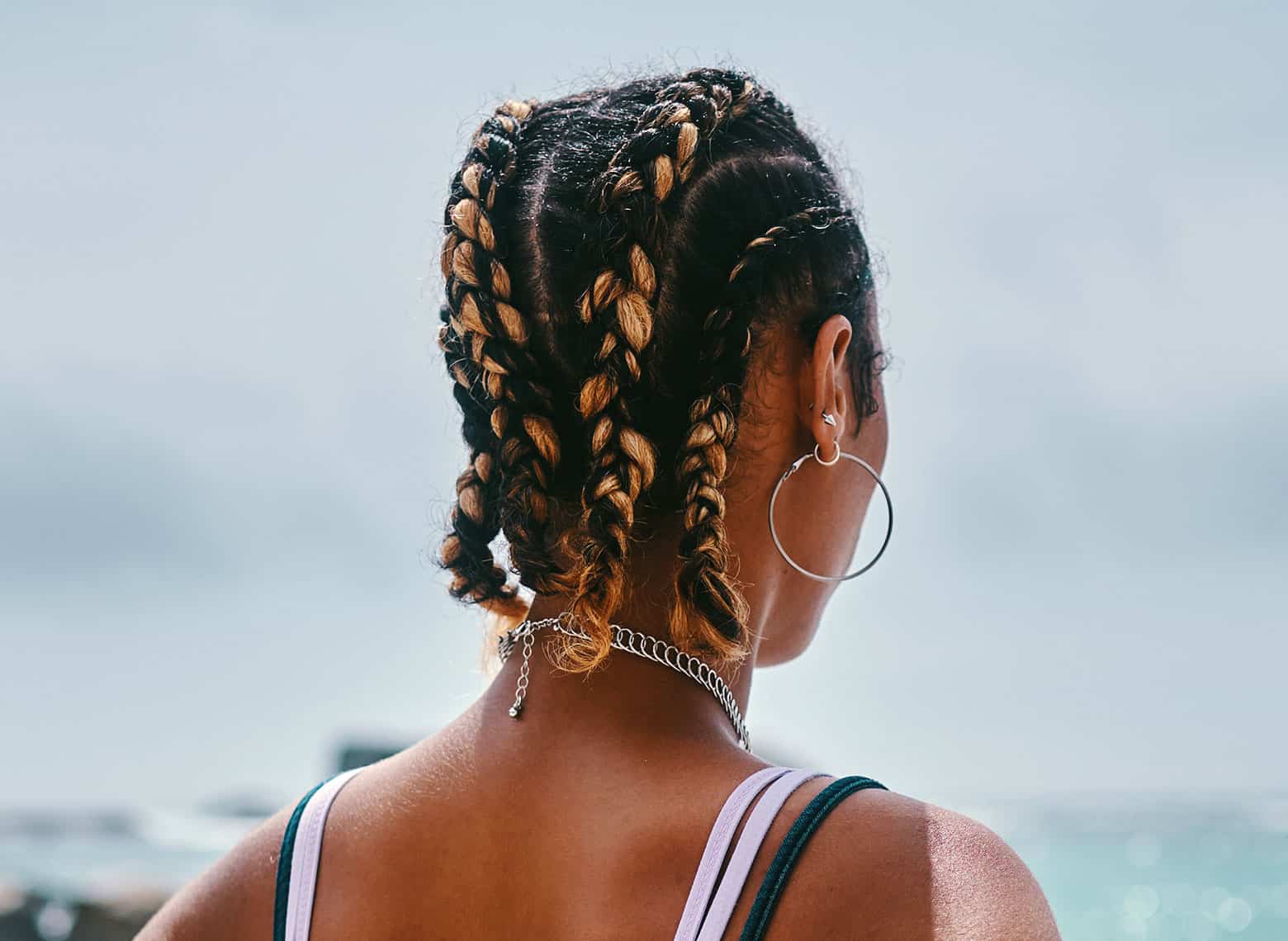 Dual-toned Short Hair with Cornrows