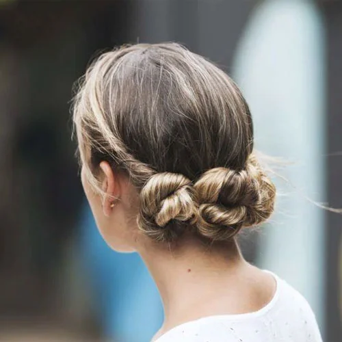 Triple Chignons at the Back
