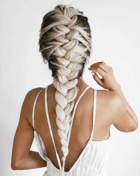 Icy-blonde French Braid
