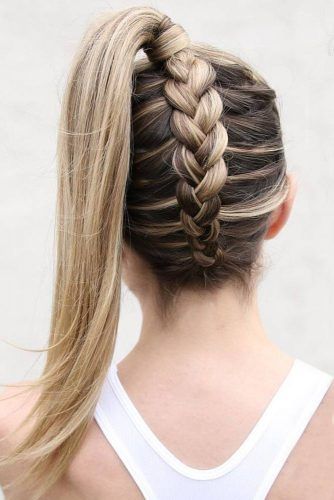 The Inverted French-braid with a High Ponytail