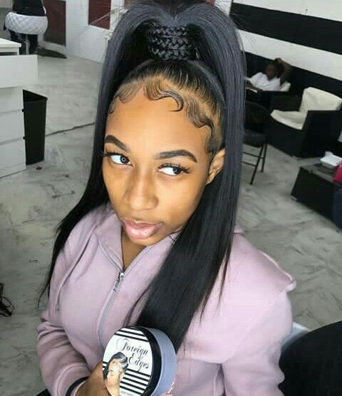 Styled Baby Hair with a Two-parted High Ponytail