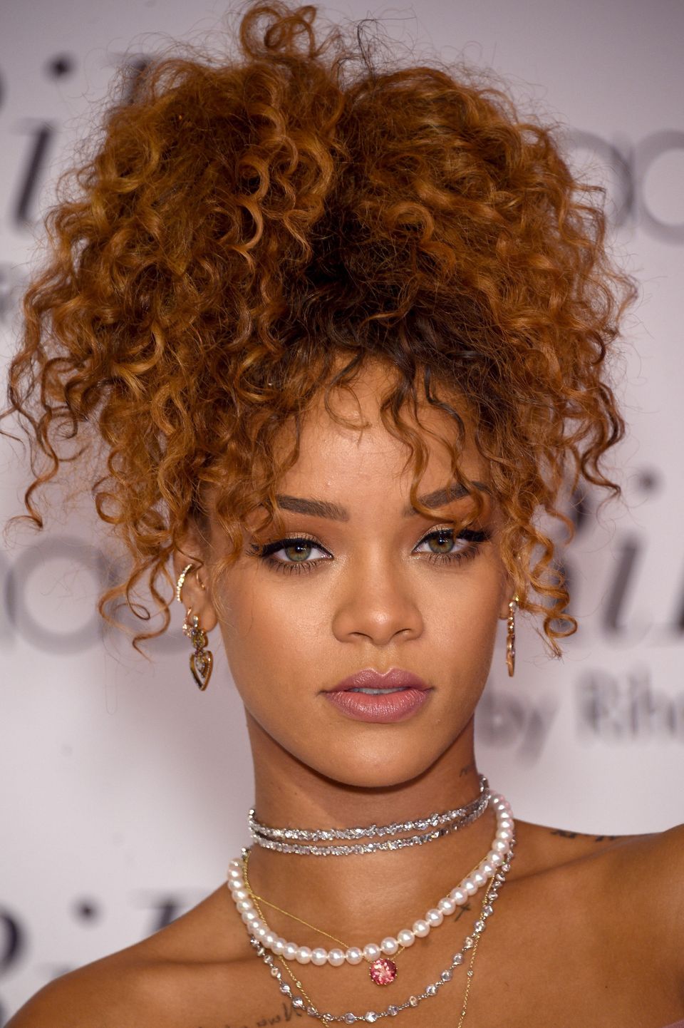 Copper-Blonde Curly High Ponytail