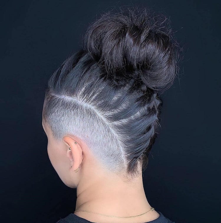 Classic Mohawk with Shaved Sides into an Updo