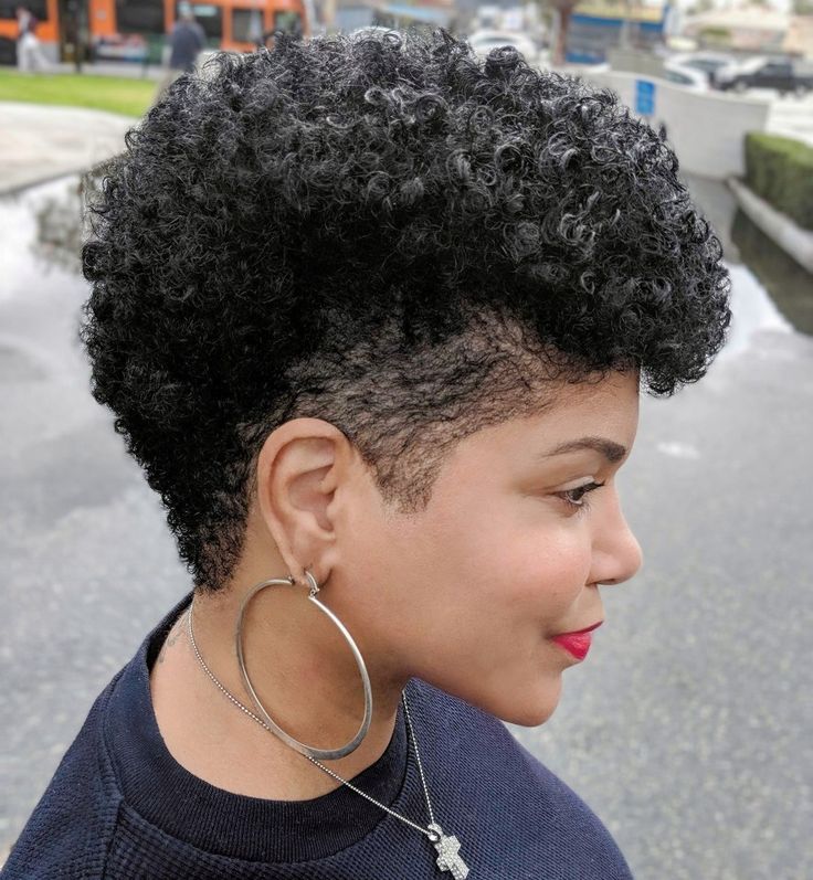 Curly Mohawk with Tapered Sides