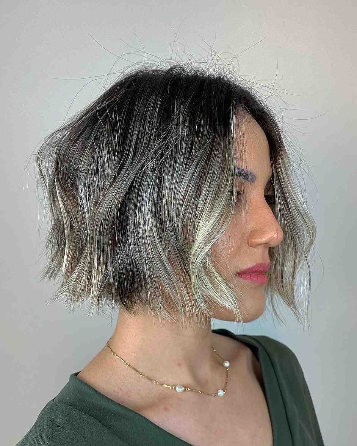 Messy Blunt Bob Hairstyle