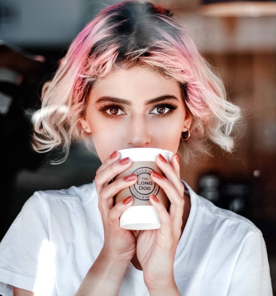 Messy Hair, Don't Care: 45 Hairstyles for the Carefree Spirit 16 Messy Pink Highlighted Bob