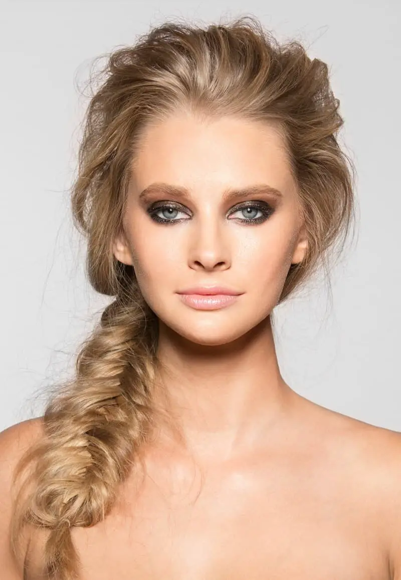 Messy French Fishtail Braided Hairstyle