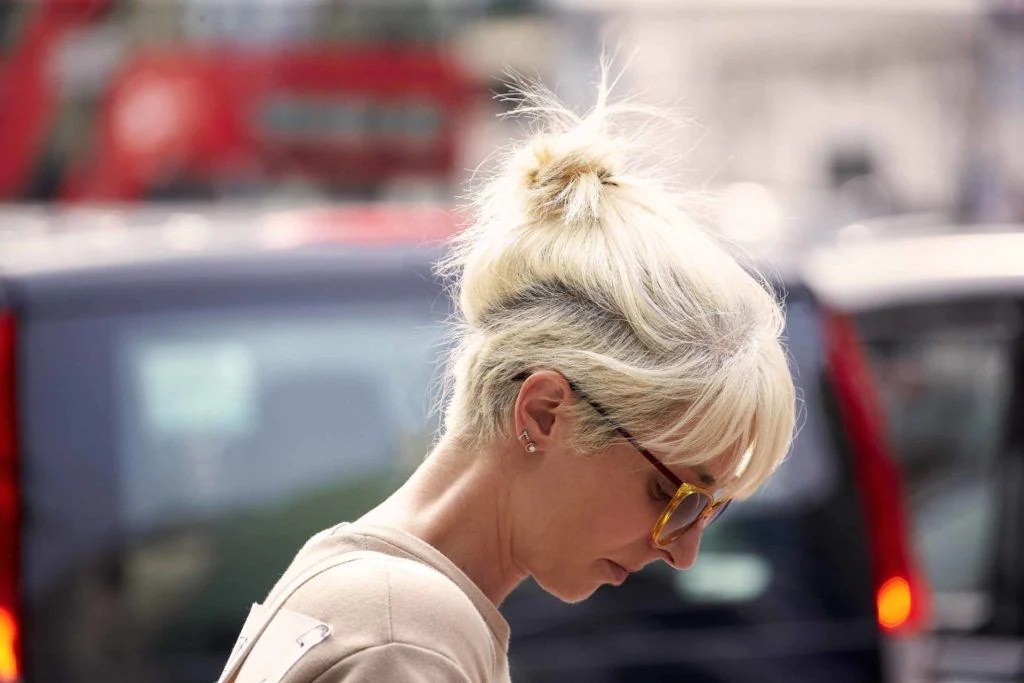 Messy Hair, Don't Care: 45 Hairstyles for the Carefree Spirit 35 Short Semi-collected Ponytail Hairstyle