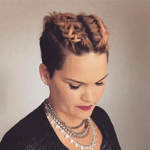 Pixie Hair with Criss-Cross Braids at the TopĀ