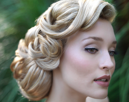 A Gelled-up Low and Messy Updo 