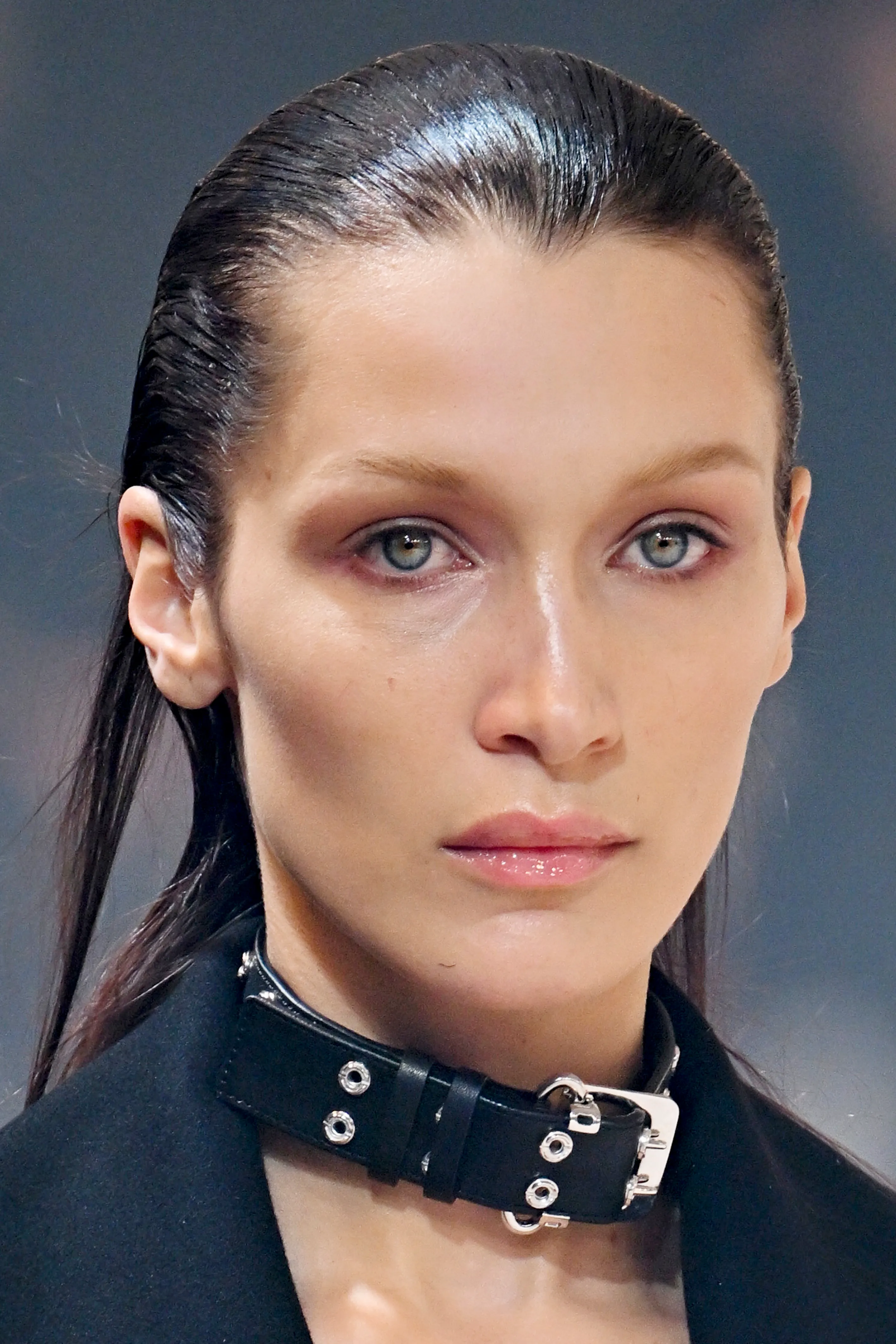 Sleek Slicked-Back Long Hairstyle