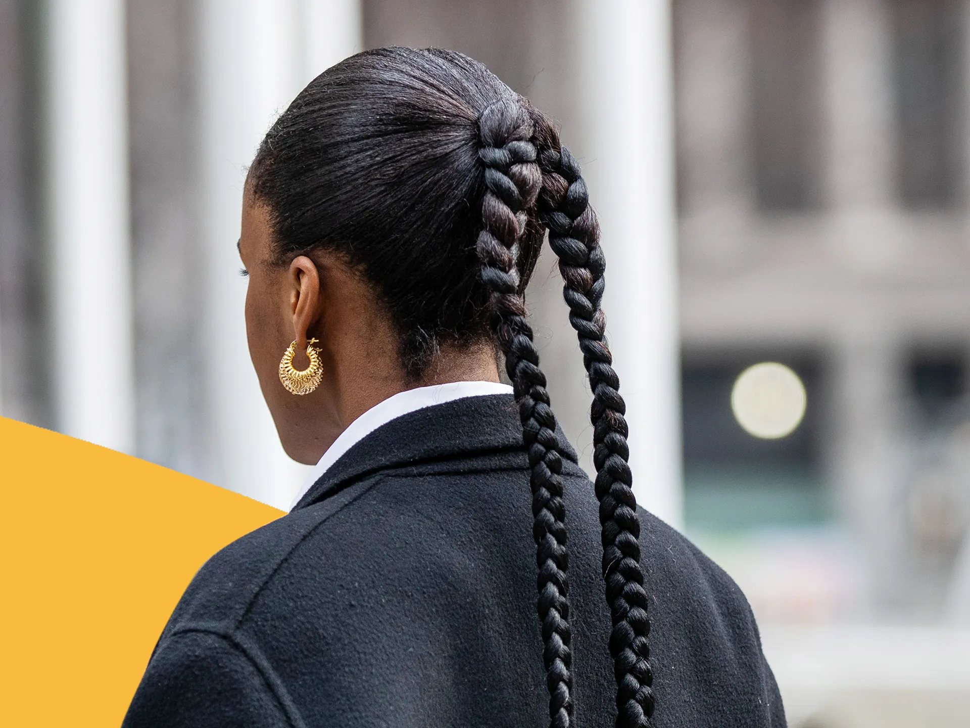 Slicked-back Two-braided Ponytail