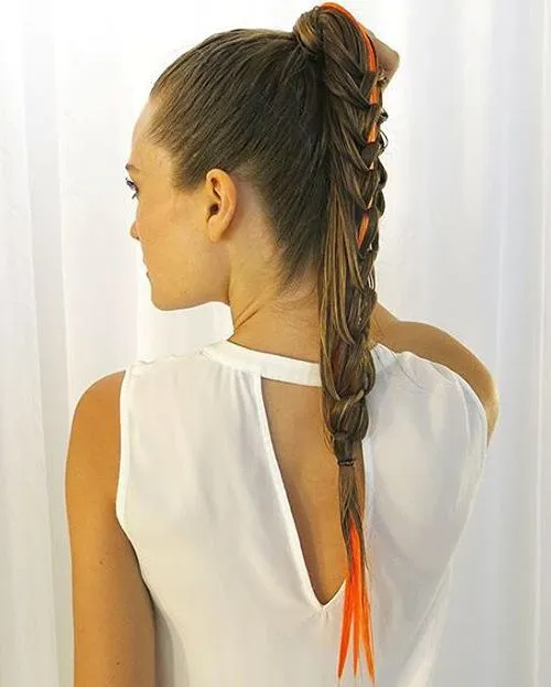Dual-toned High Knotted-braid Ponytail