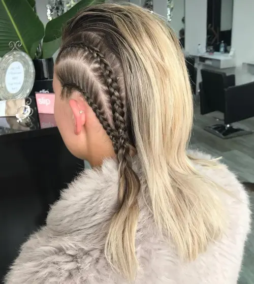 Side-braided and Slicked-back Mohawk Hairstyle
