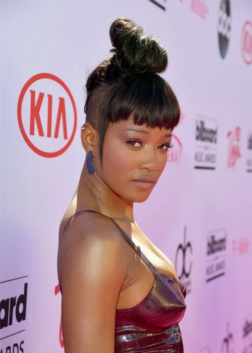 A Top-knot with Asymmetrical Bangs and an Undercut Hairstyle