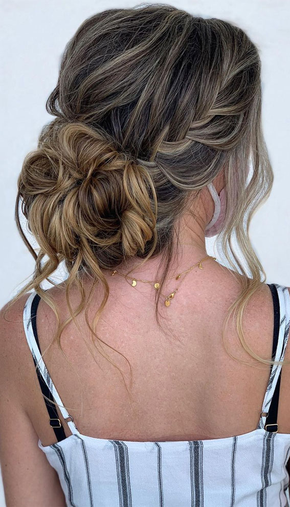 Messy braided updo