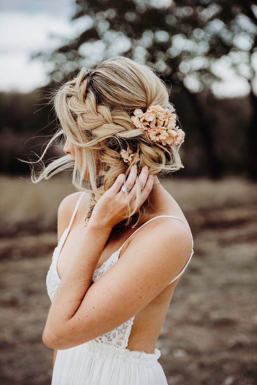 Boho side-swept braided updo