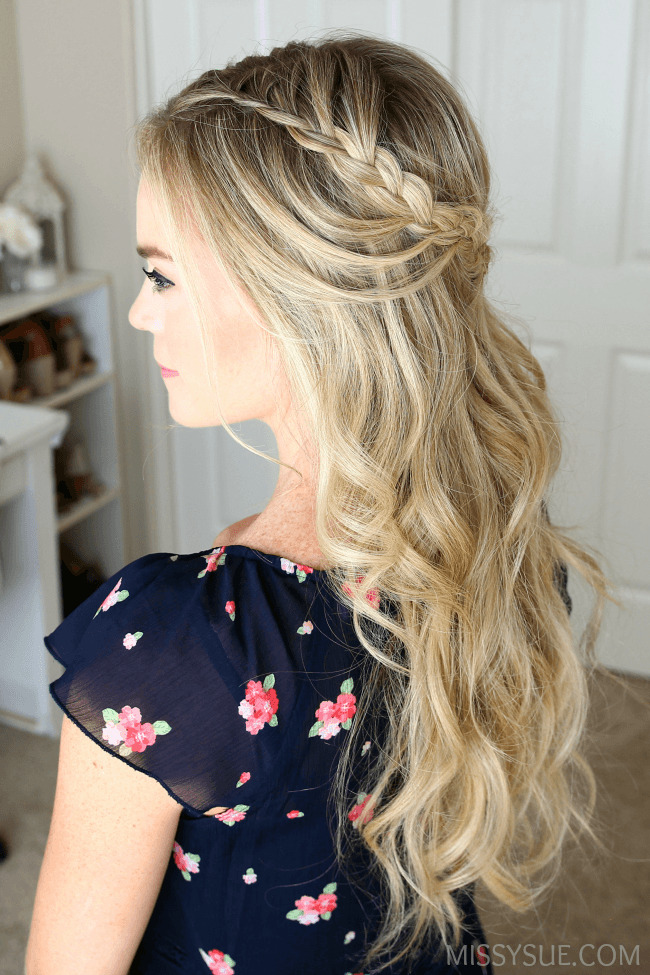 Half-Up Boho Braid with a Middle Parting
