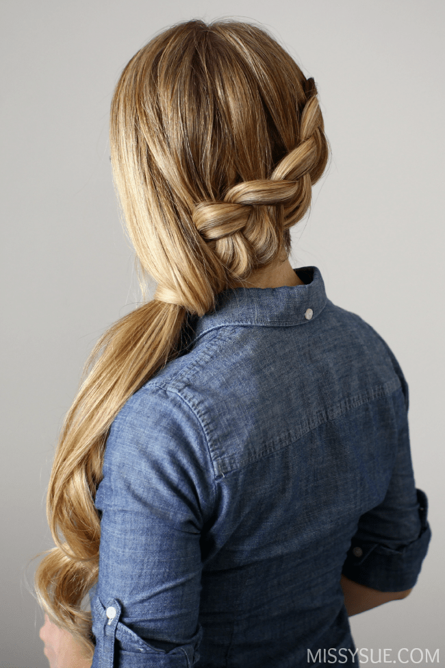 Braided side ponytail