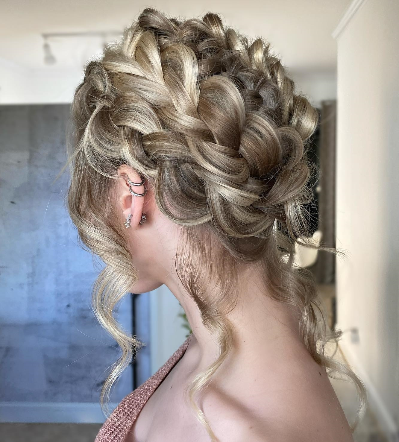 Dutch Hairstyles to Complement Any Occasion: Explore Our 42 Options 40 Crown braid updo with curls