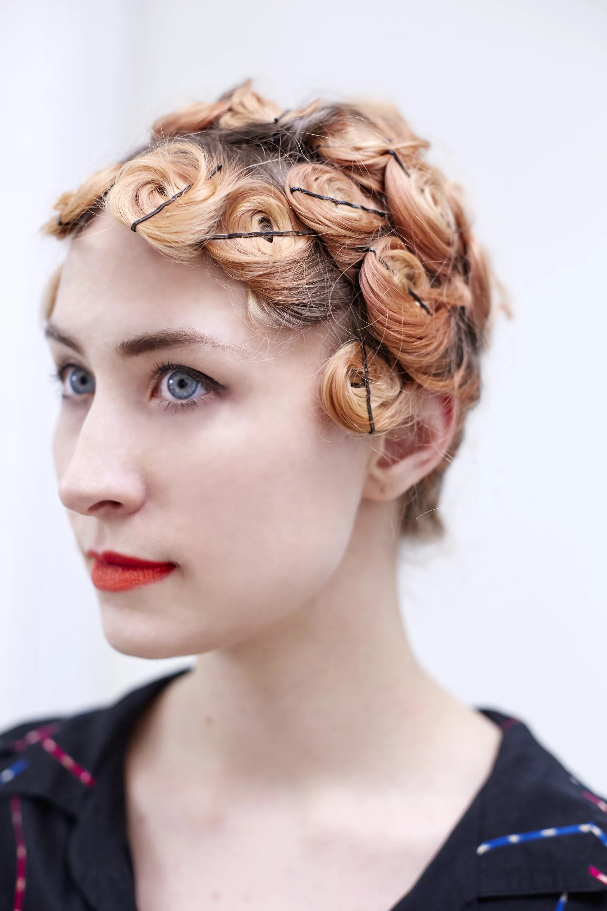 Pin curls for straight hair
