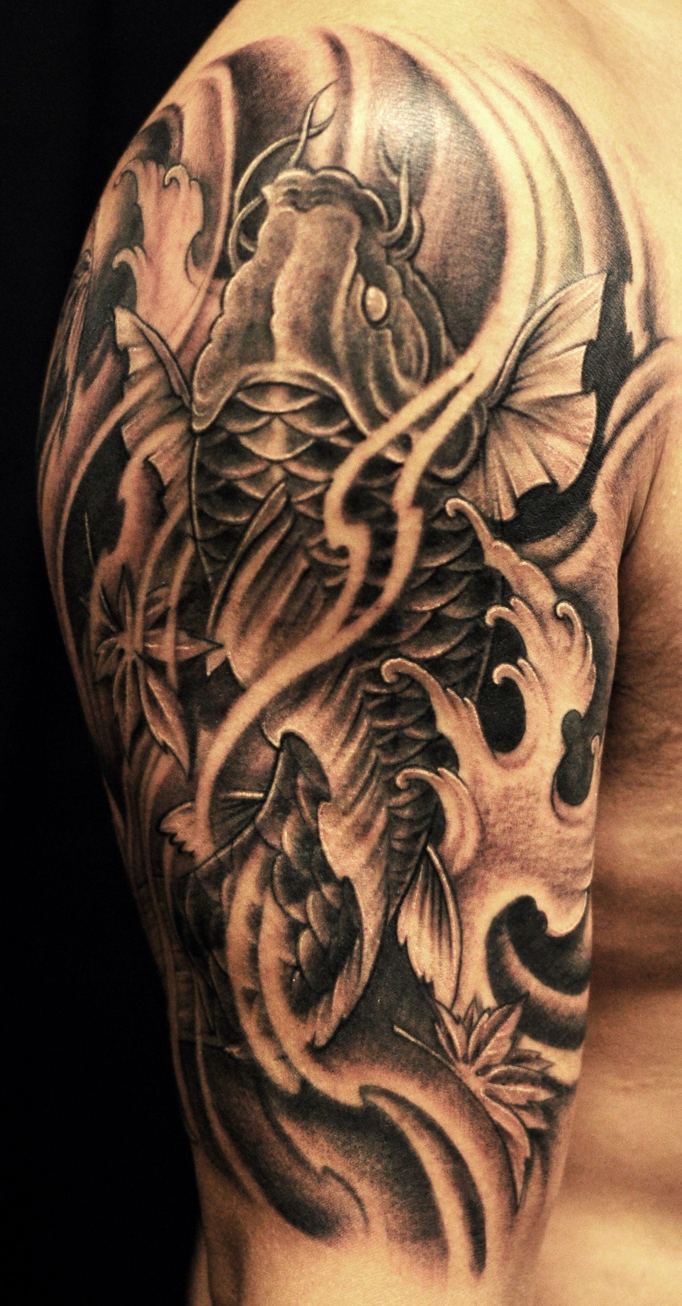 Abstract Koi Fish Tattoo