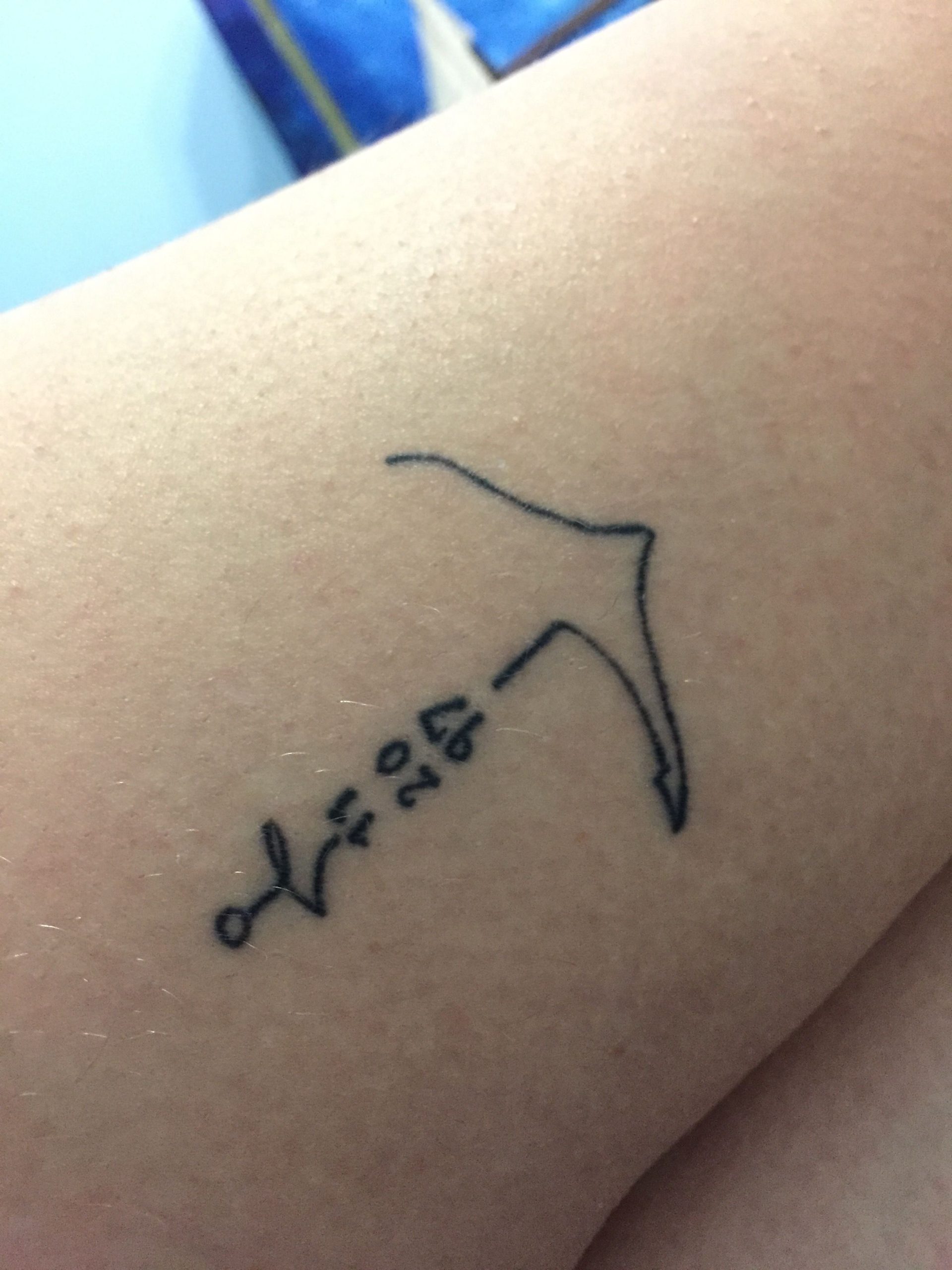 Anchor With Date Tattoo