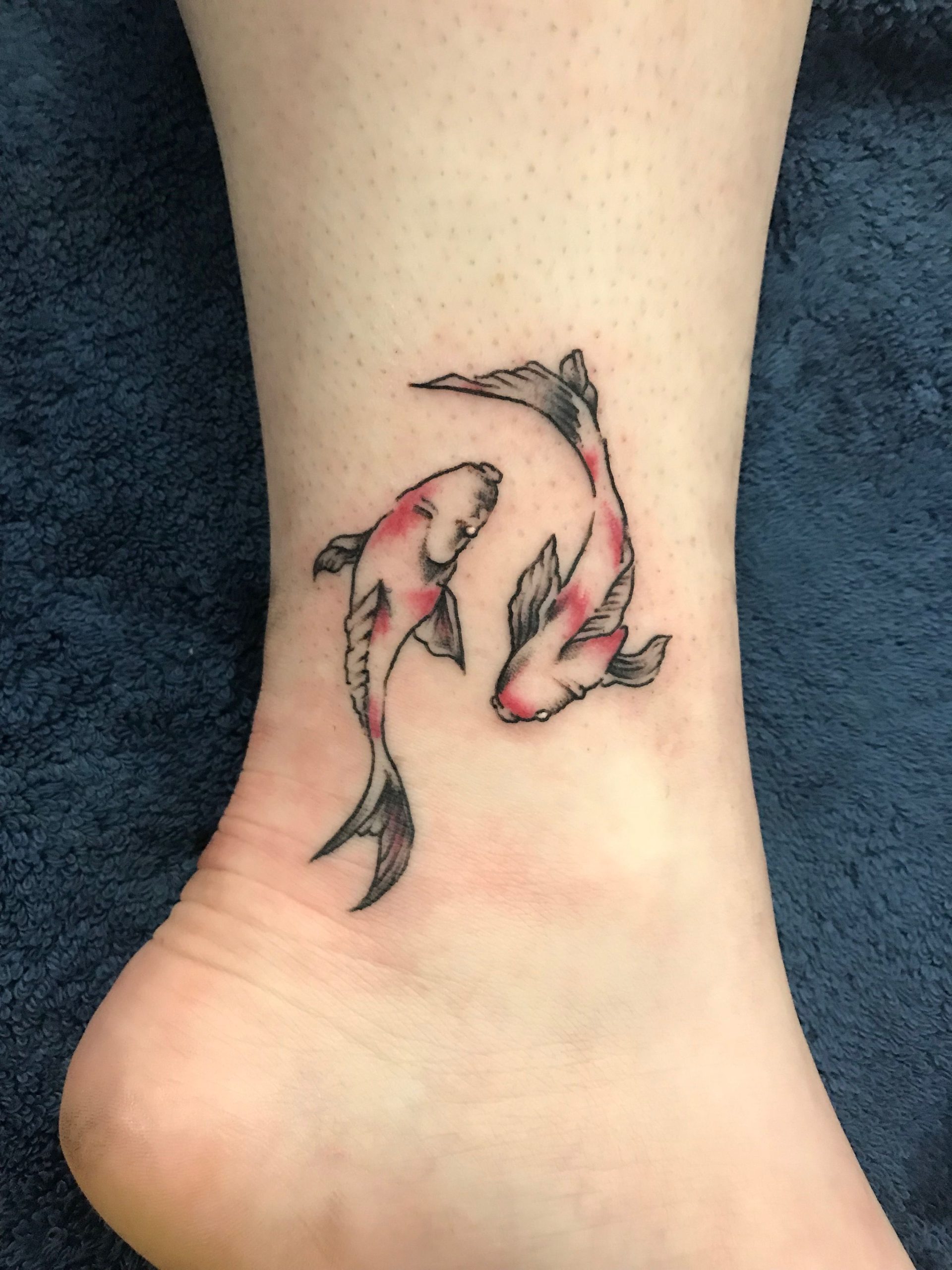 Ankle Koi Fish Tattoo