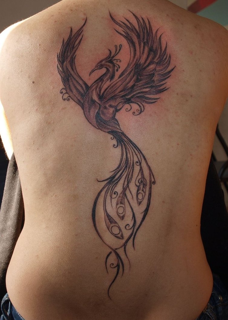 30 Mythical Phoenix Tattoos - Represent Immortality, Rebirth and resurrection of hope 24 Back Phoenix Tattoo