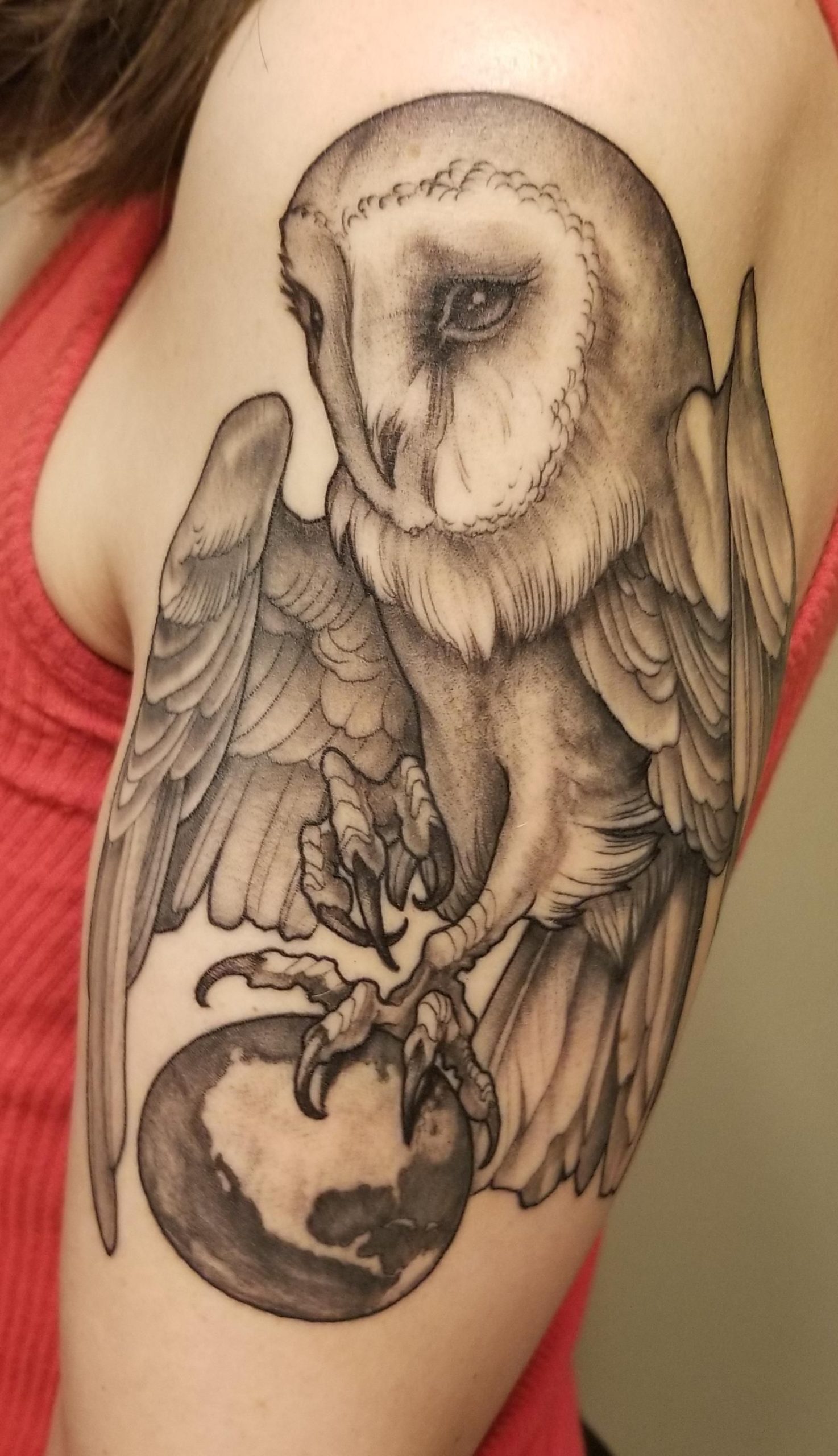 Barn owl tattoo