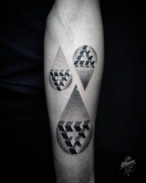 Geometrical Tear Tattoo