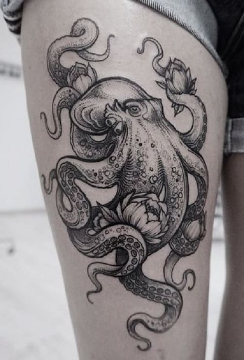 30 Octopus Tattoo Ideas As A Part of Pop-culture and Spirituality 25 Giant Pacific octopus tattoo