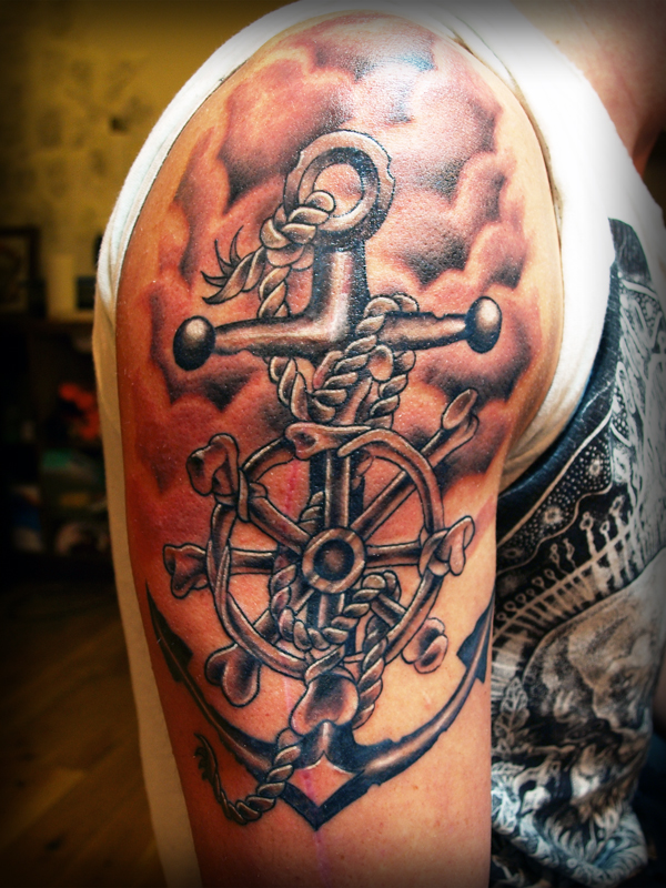Half Sleeve Anchor Tattoo