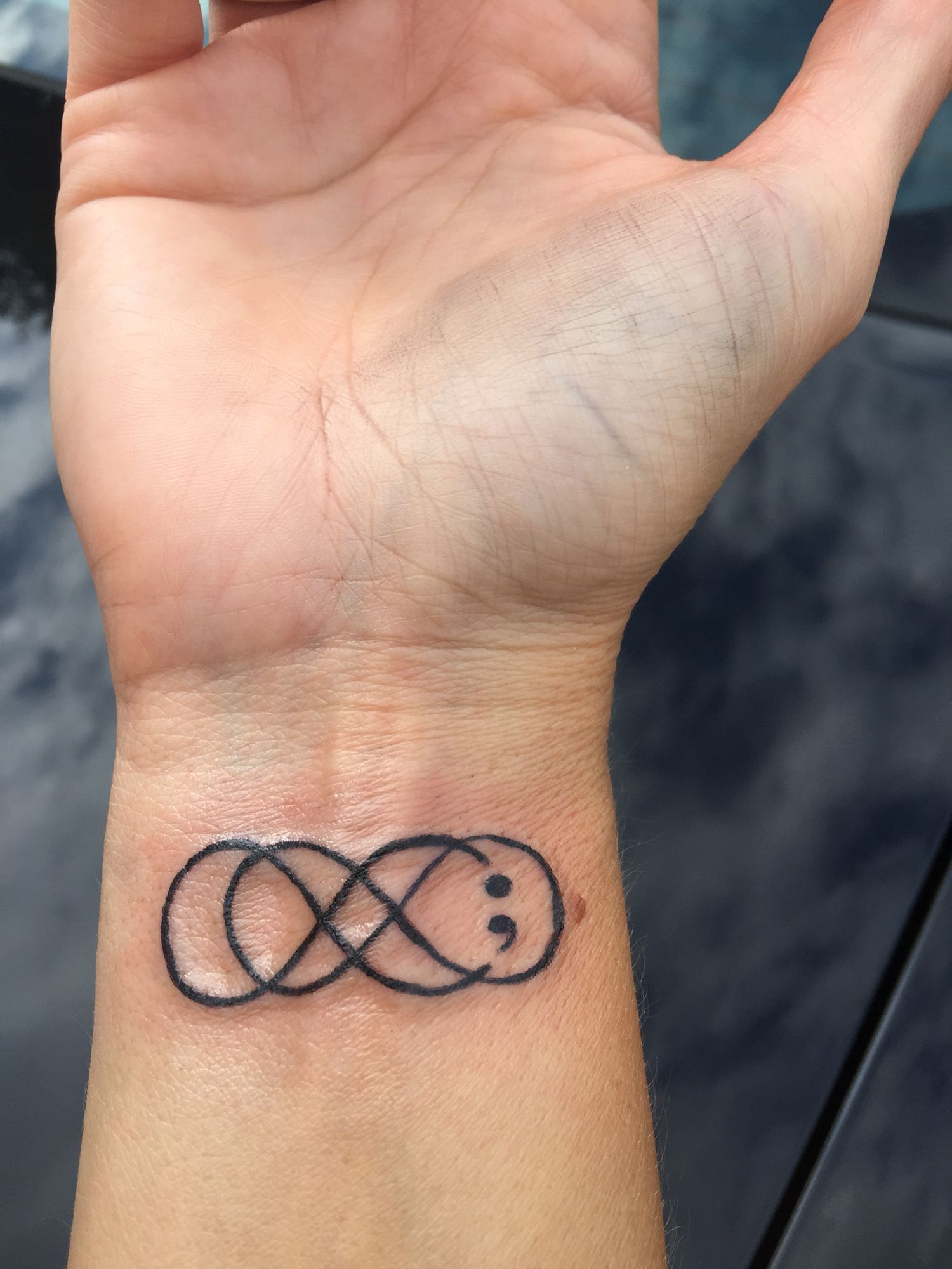 Infinity Semicolon Tattoo