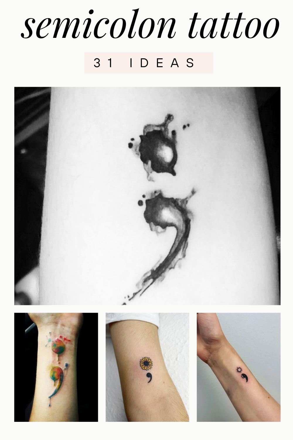 Semicolon Tattoo Ideas For Depression, Addictions, or Anxiety Top Beauty Magazines