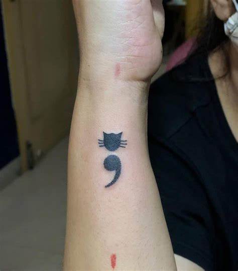 Kitty Semicolon Tattoo
