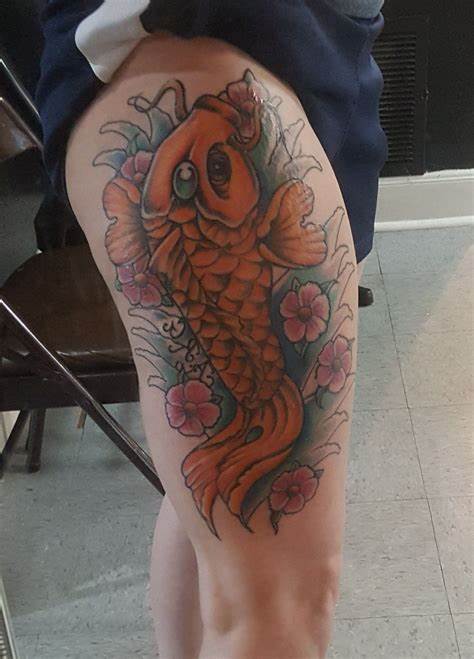 Koi Fish Ink on the Thigh