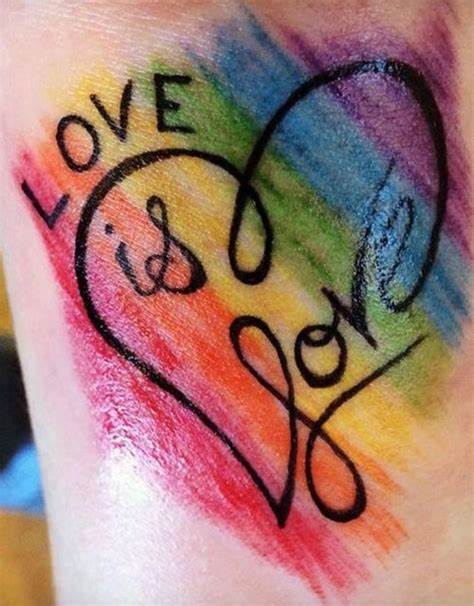 31 LGBTQ Pride Tattoos that Will Make Your Pride Month Even Better 28 Love is Love Tattoo