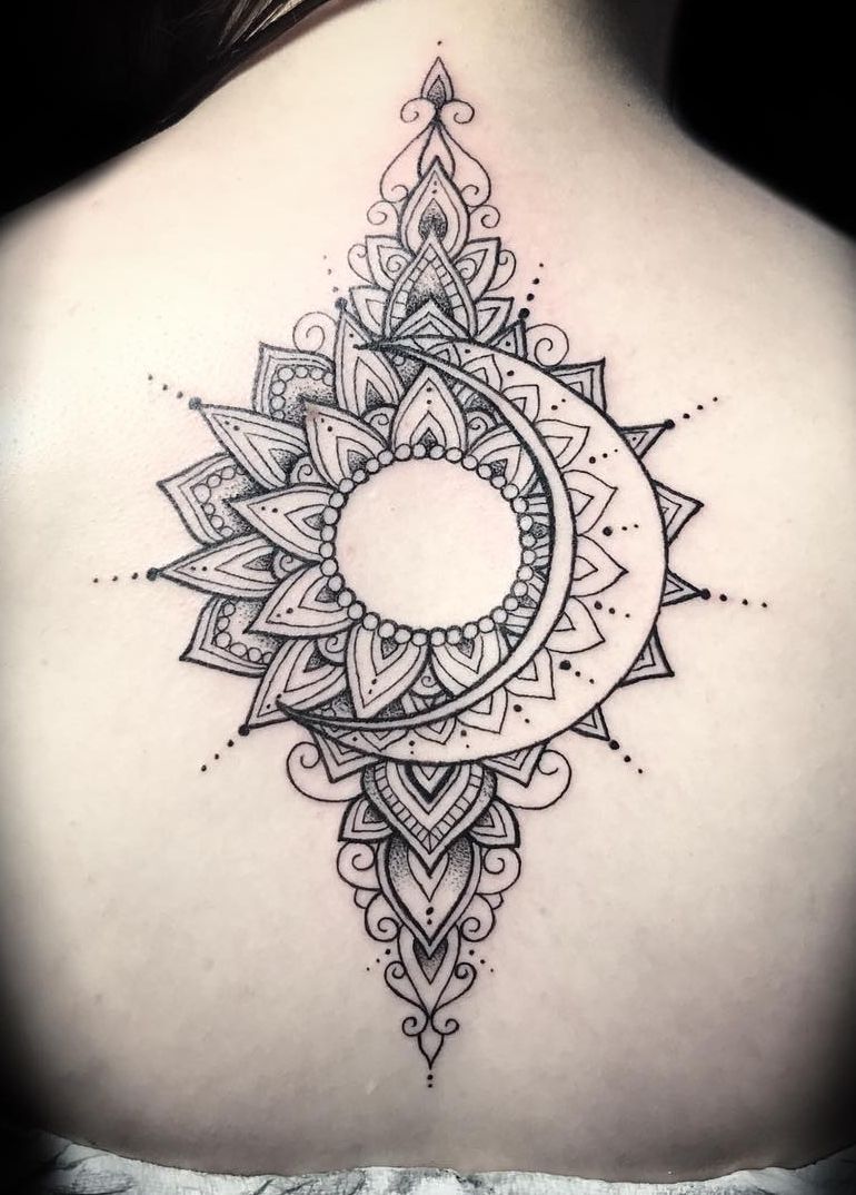 32 Sun and Moon Tattoos To Symbolize Intimacy, Balance, Spiritual Strength and More 24 Mandala Sun and Moon Tattoo