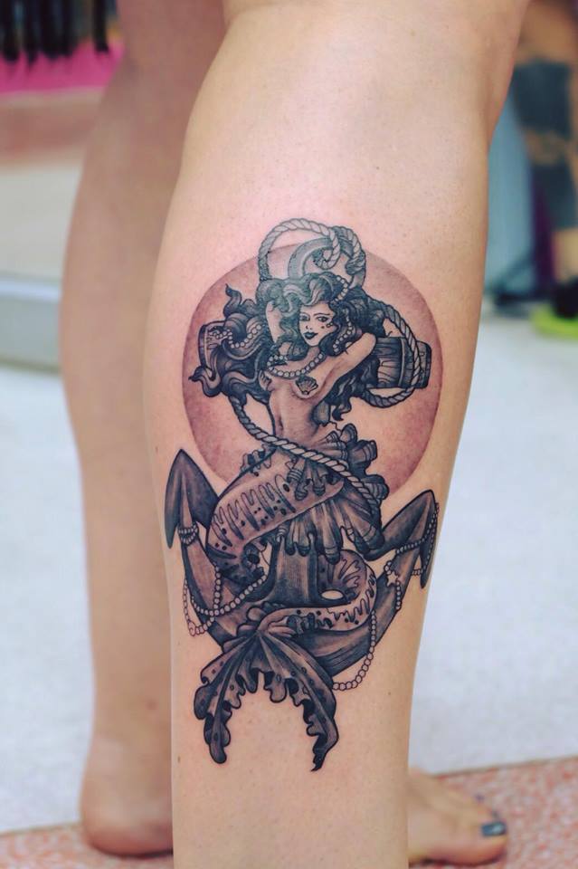 Mermaid Anchor Tattoo