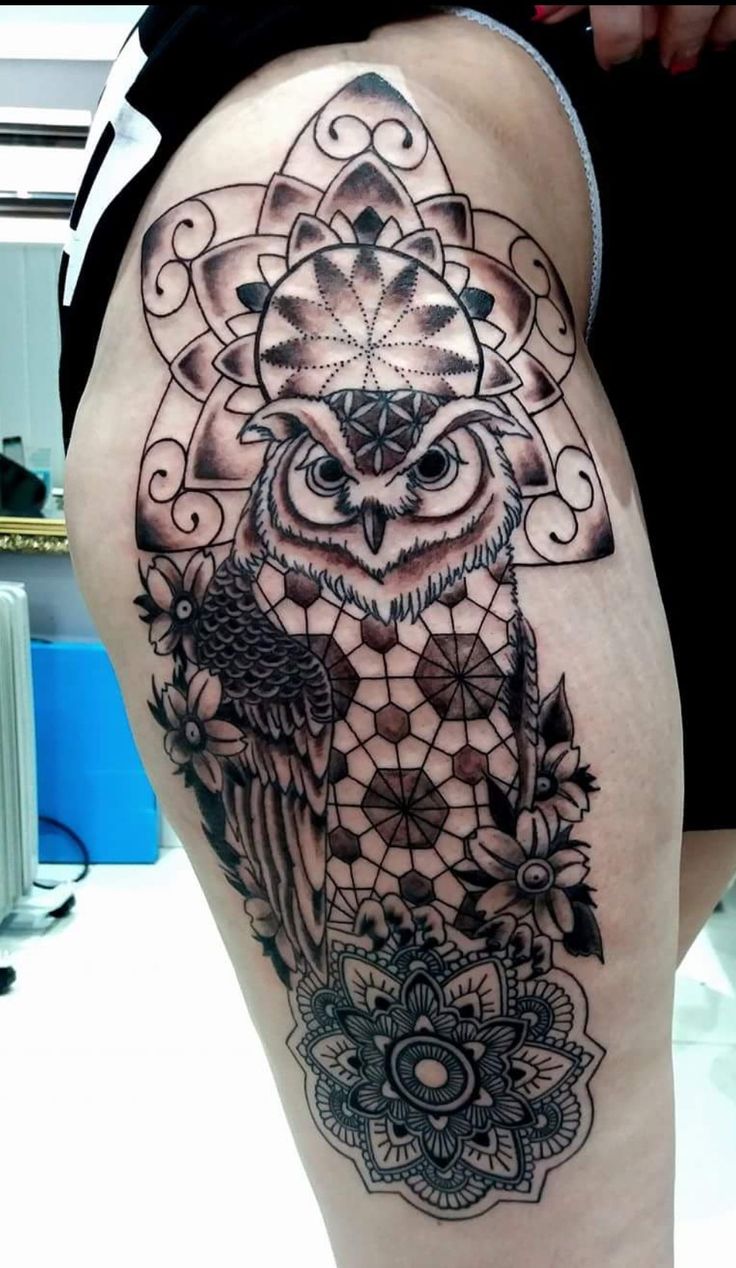 Owl mandala tattoo