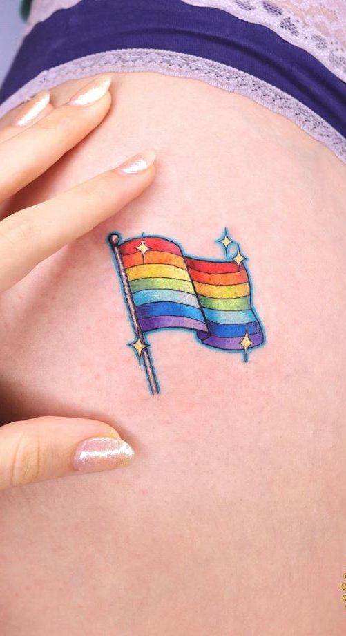 31 LGBTQ Pride Tattoos that Will Make Your Pride Month Even Better 2 Pride Flag