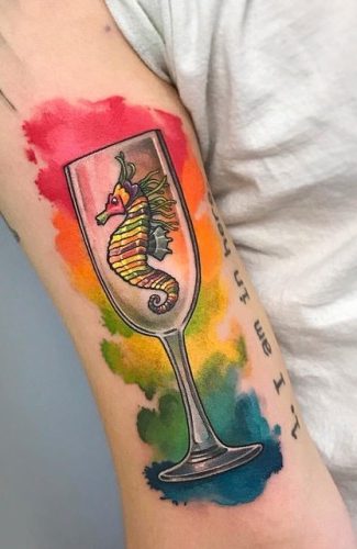 31 LGBTQ Pride Tattoos that Will Make Your Pride Month Even Better 25 Rainbow Wineglass Tattoo