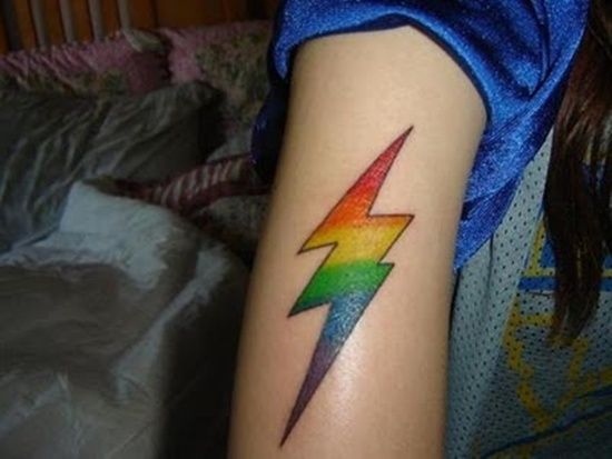 31 LGBTQ Pride Tattoos that Will Make Your Pride Month Even Better 18 Rainbow lightning