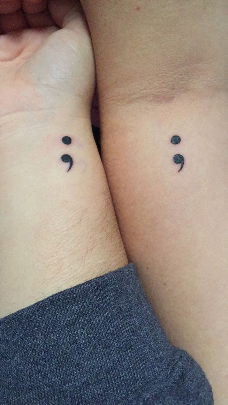 Semicolon Couple Tattoo