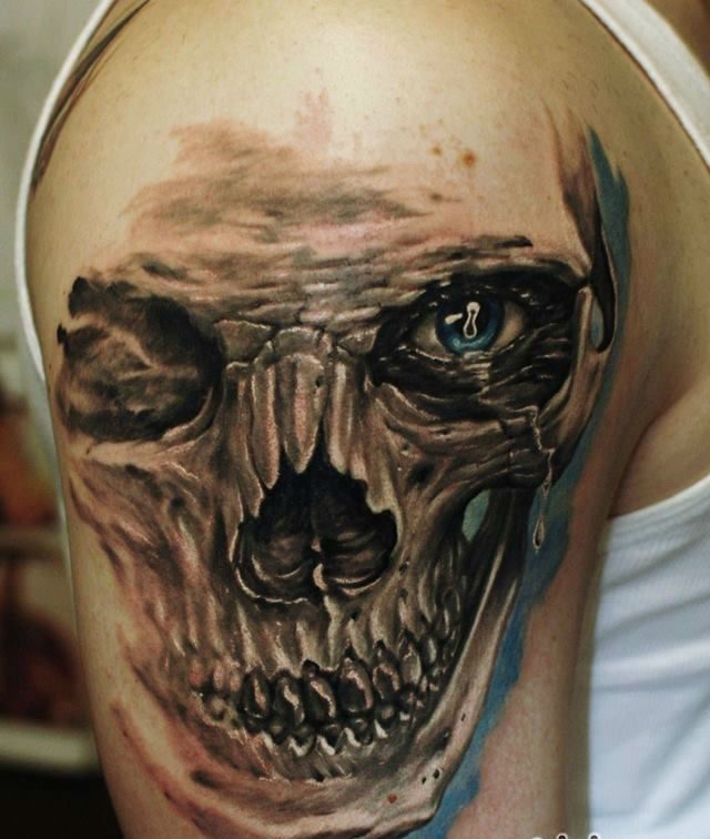 Skull Teardrop Tattoo