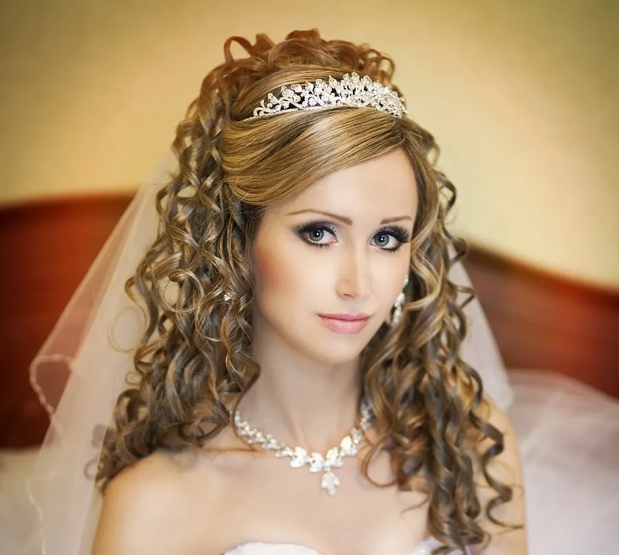 Soft Curls with Tiara