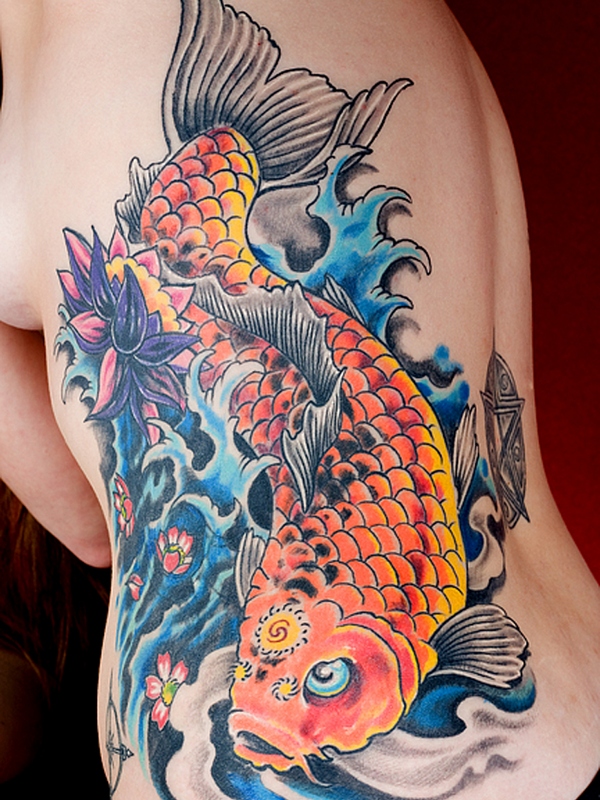 Swimming Koi Fish Tattoo
